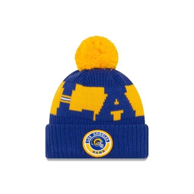 Los Angeles Rams Gorra | New Era NFL Historic Cold Weather Sport Knit Beanie Mexico - Azules